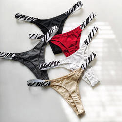 Thongs for Women Print Leopard Lingerie Seamless Sports Thong Female Ladies Panties