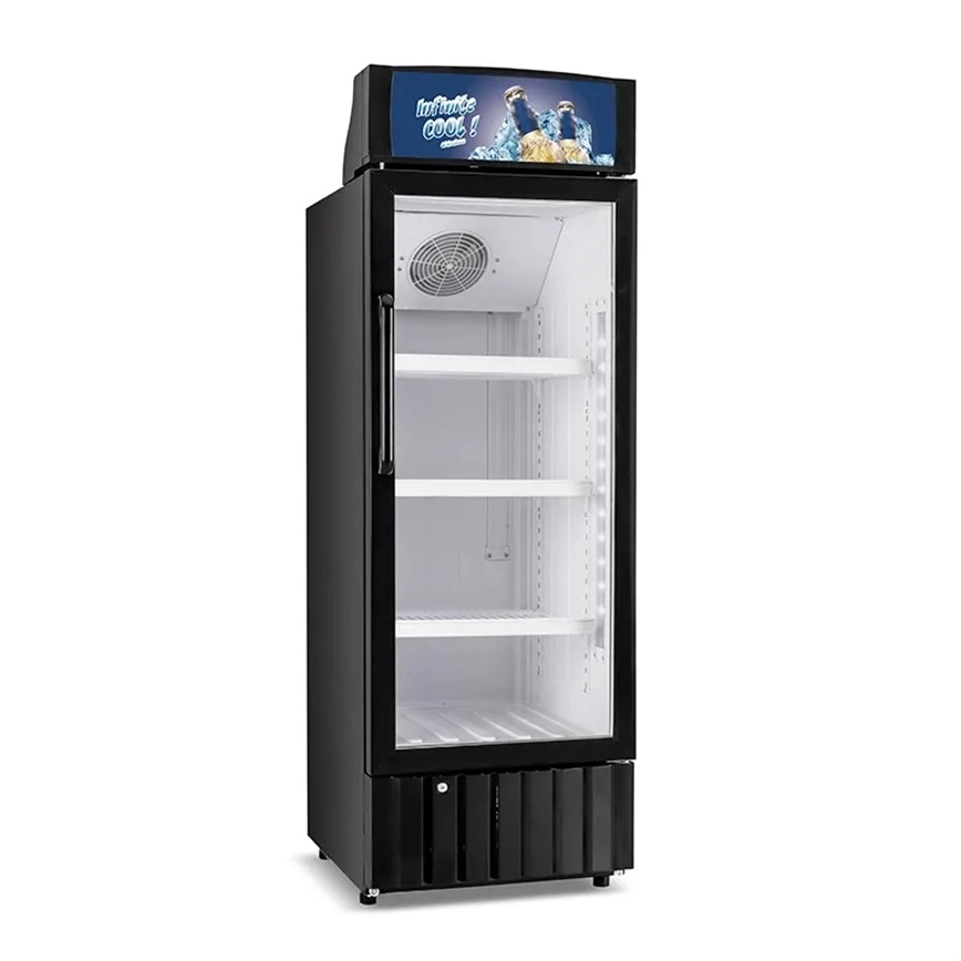 China Big Capacity Fridge Single Glass Door Upright Display Beverage Cooler Smart Supermarket Refrigerator Sc-190