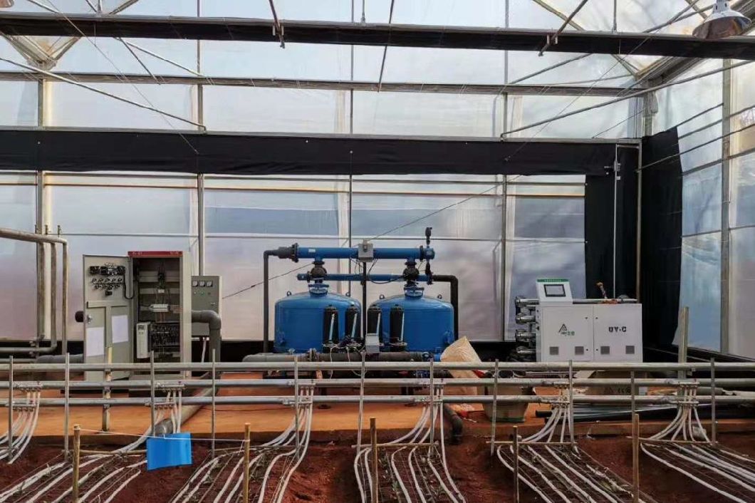 Multi-Span Controlled Humidity Glasshouse for Hydroponic Seedlings