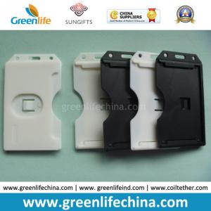 China Black/White Rigid Hard Plastic Card Holder Good Lanyard Partner on sale 