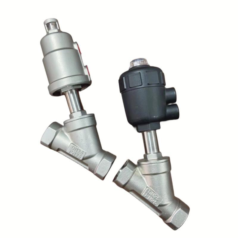 SS304/316 Actuator Pneumatic Angle Seat Valve with Thread/Clamp/Weld/Flange Connection Full Stainless Steel