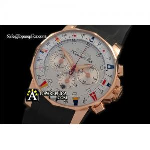 China Corum Admiral's Cup Chronograph Full Gold White Asia 7750 Sec@3 wholesale