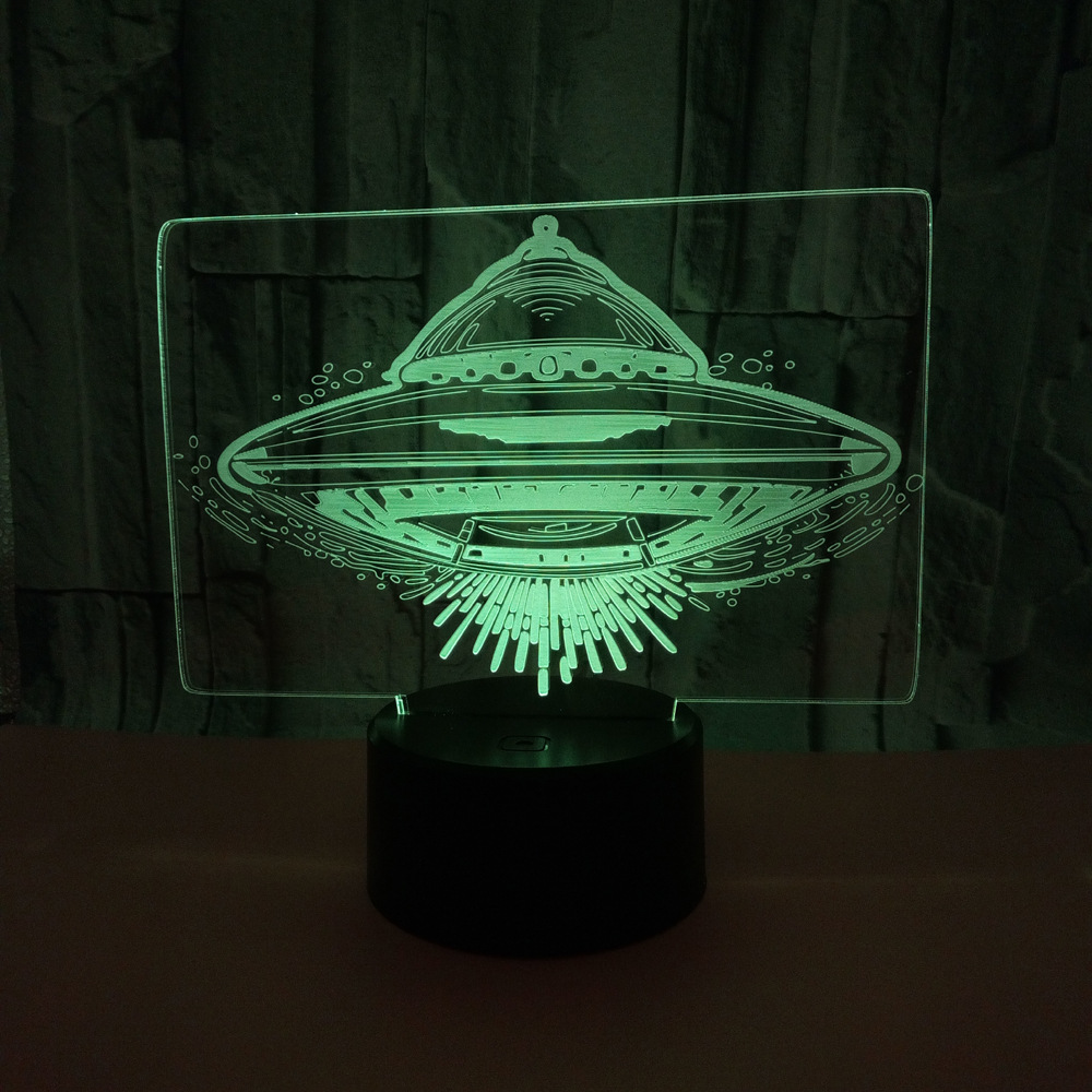 New custom OEM UFO 3D Light Colorful Touch Remote Control LED Visual Light Festival Gift 3D Night Light