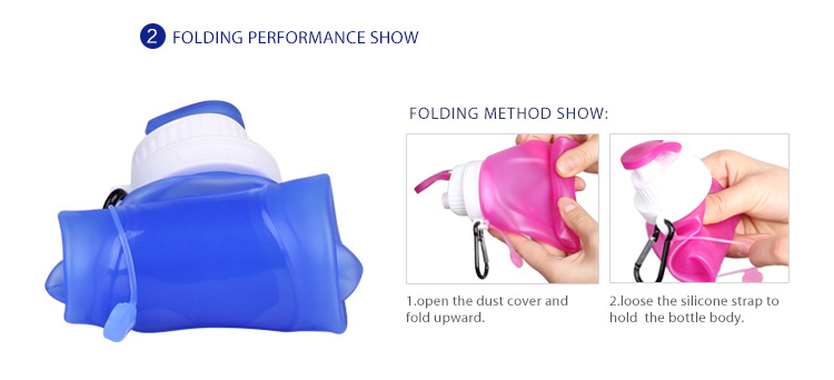 Portable High Quality BPA Free Silicone Collapsible Foldable Water Bottle