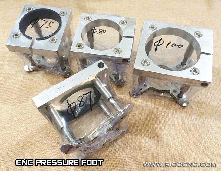 CNC pressure foot hold down