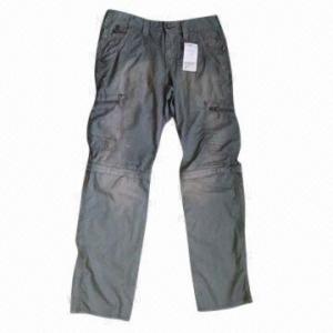 China 100% Cotton Men's Pants in Fashion Style, with Garment Dyed, Customized Dizes are Accepted on sale 