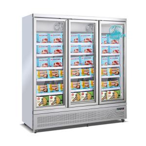 China 1600L 3 Door R290 Upright Display Freezer 110V For Ice Cream on sale 
