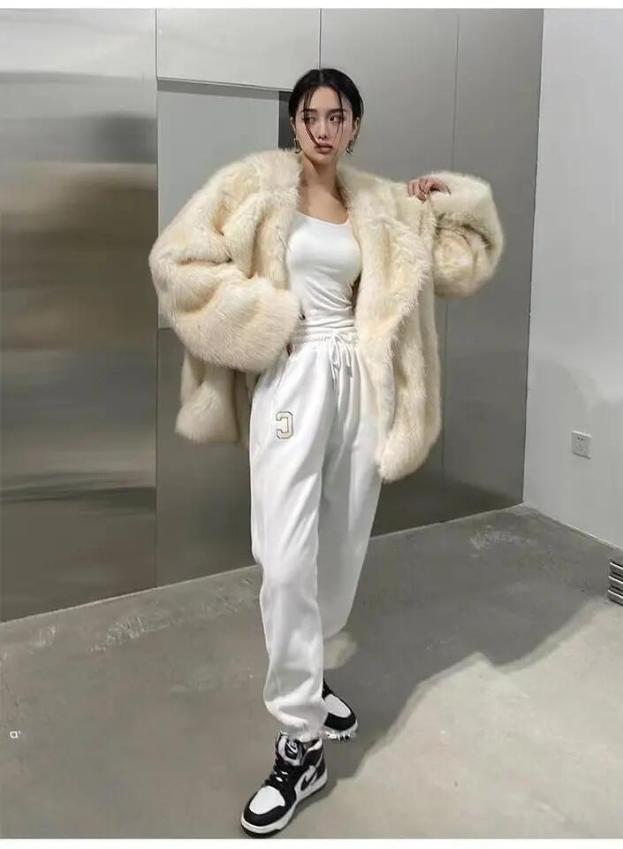 2023 Luxury Winter Fur Coat Fashion Racoon Fox Fur Coat for Women