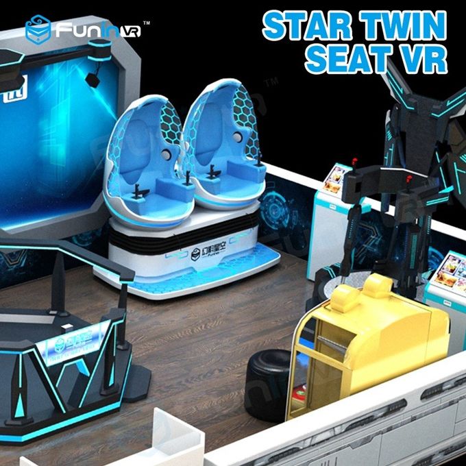Double Seats Arcade Game VR Slide / VR Shooting Machine With Two Egg Cabins