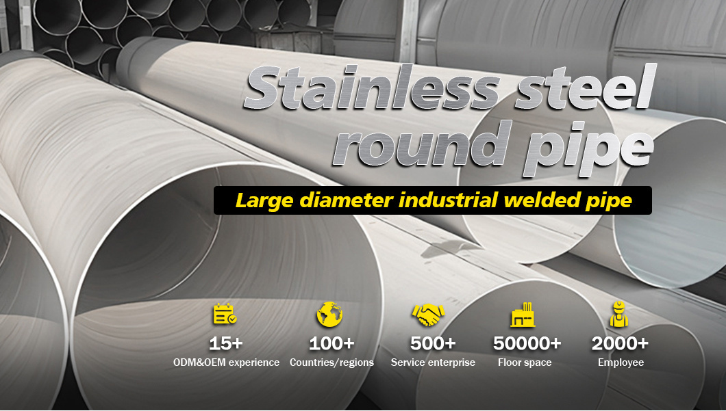 Wholesale Thick-Walled Round Pipe Large Diameter 304 Stainless Steel Industrial Welded Pipe