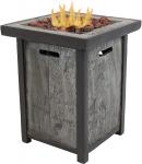 Outdoor Propane 53.8 Pounds Gas Square Fire Pit For Patio Or Garden - 25 Inches Tall