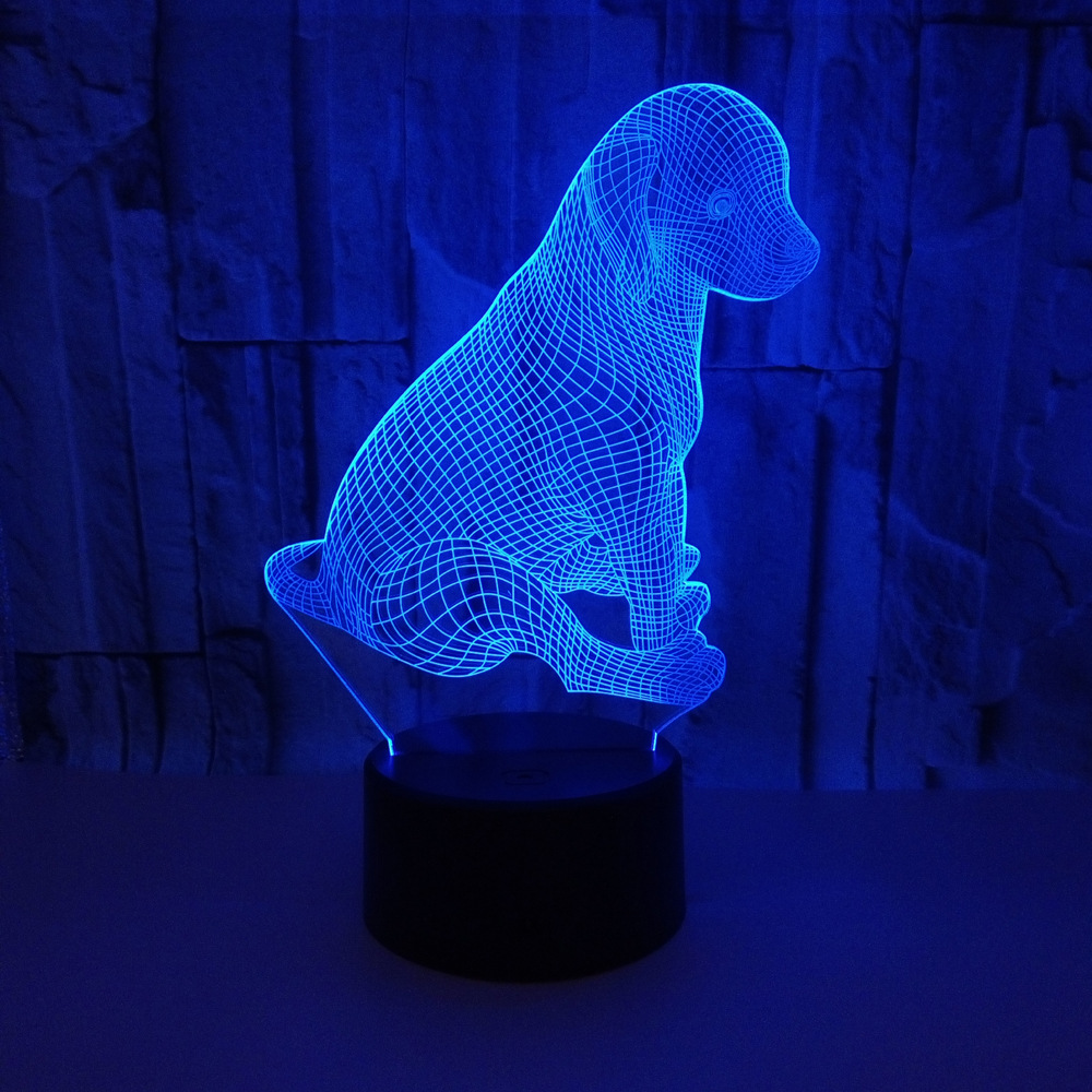 Animal puppy dog OEM custom 3D LED night light colorful touch table lamp gift atmosphere small table lamp
