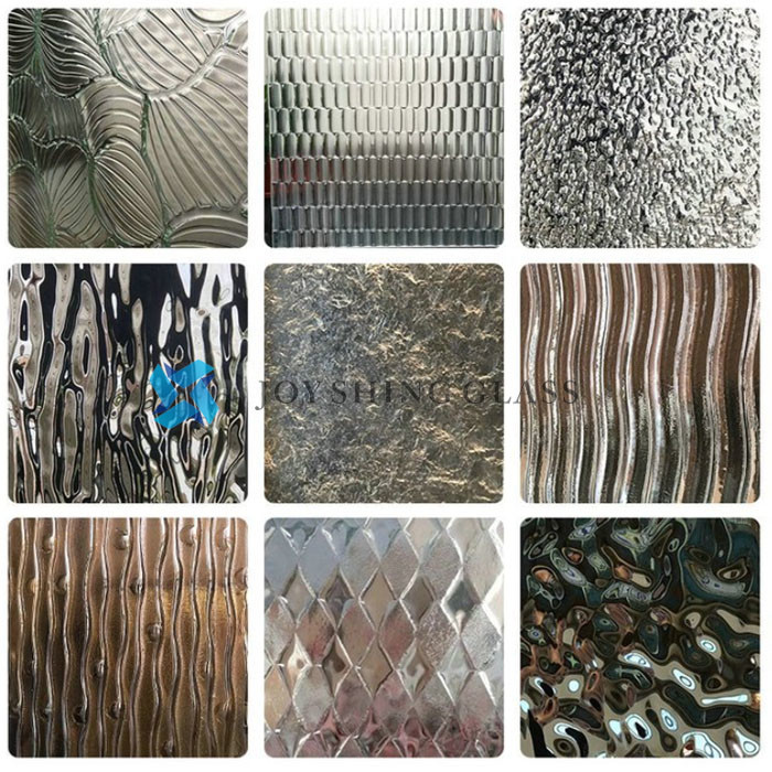 curved hot melt glass pattern samples