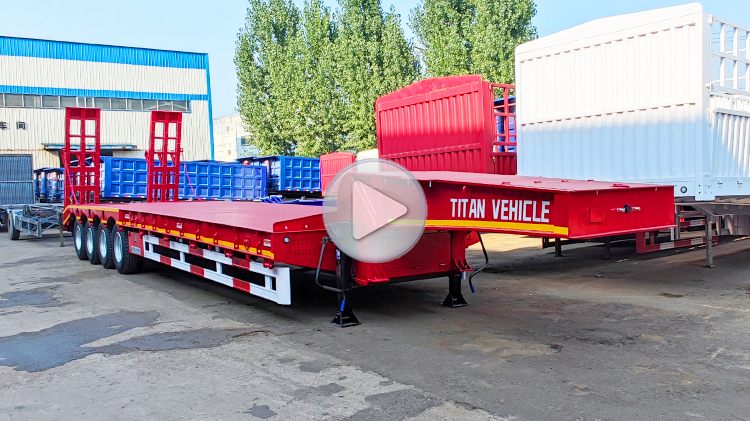 TITAN New 60 Ton 80 Ton 100 Ton Low Bed Trailer Truck Semi Trailer Low Loader Heavy Equipment for Sale