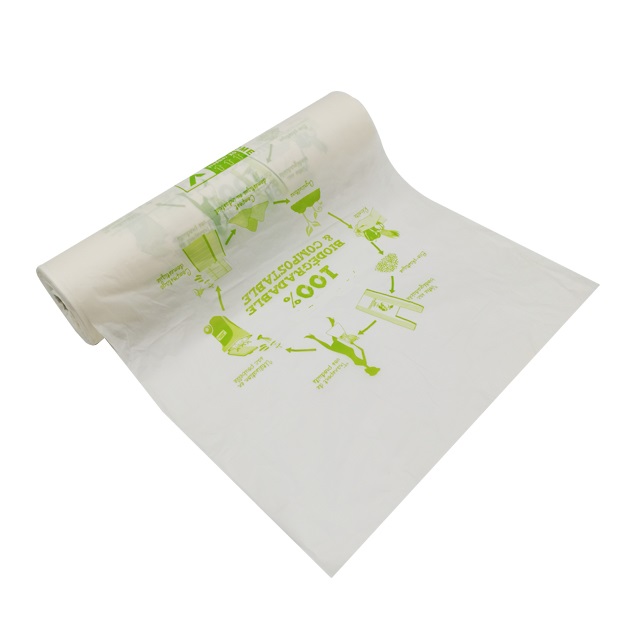 Ok compost Home Biodegradable vegetable fruit roll bag flat top transparent
