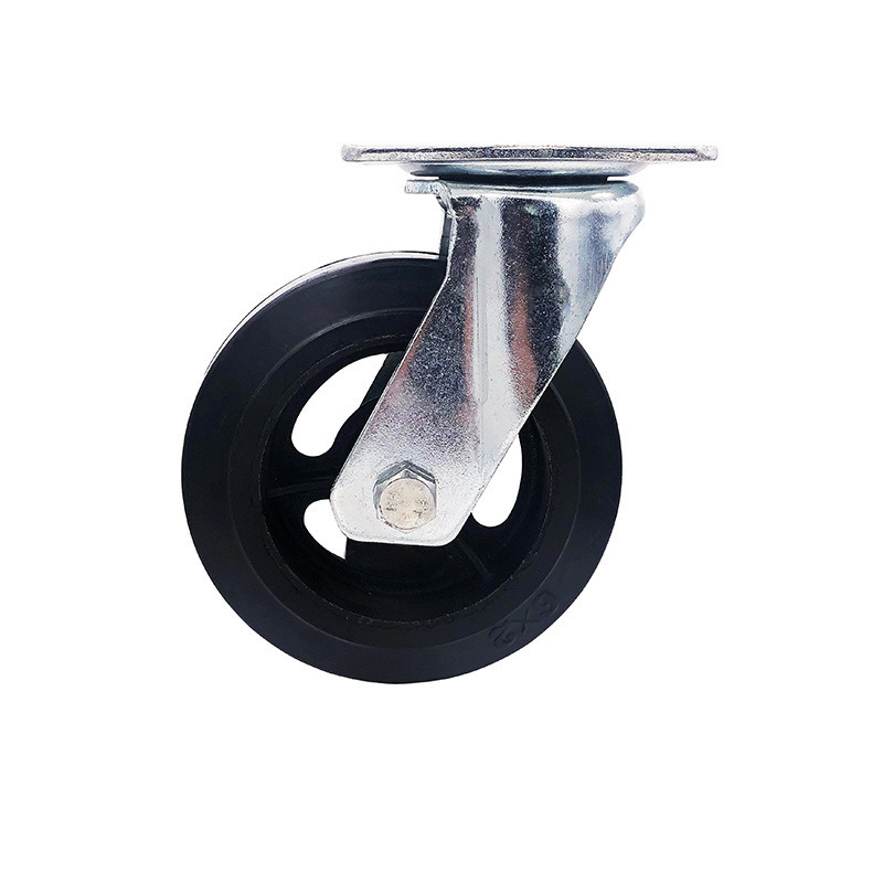 4inch 100mm Heavy Duty Scaffold Double Ball Bearing Black Rubber Iron Steel Core Swivel Caster Wheel