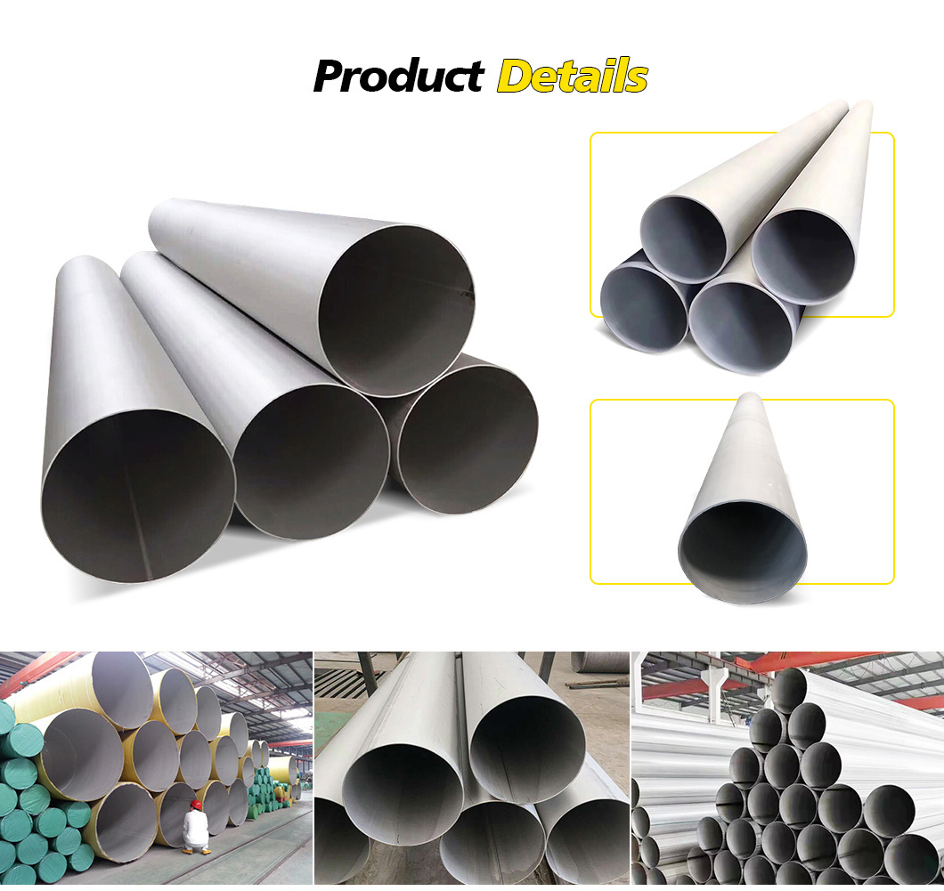 ASTM A36 A179 A192 1000mm LSAW SSAW Large Diameter Spiral Welded Hot Cold Round Welded Pipe 3000mm Od Duplex Stainless Steel ERW