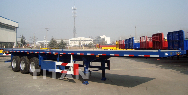  3 axles 40ft 40 ton 60 tons flat bed car semi trailers