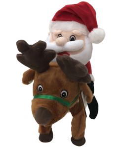 China 0.35M 1.45ft Walking Singing Santa Claus Musical Toy Christmas Moose Stuffed Animal on sale 