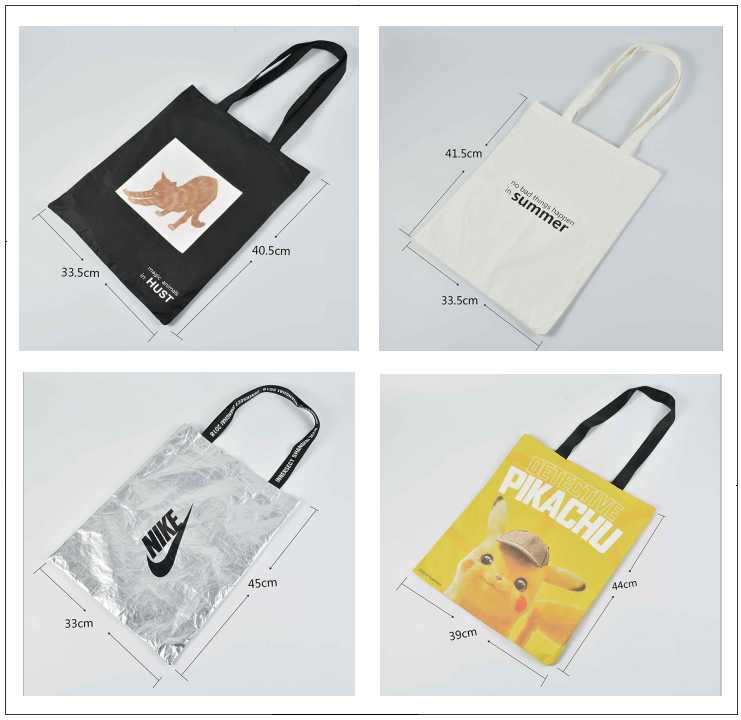 Custom print dupont tyvek paper material promotion eco tote shopping bag