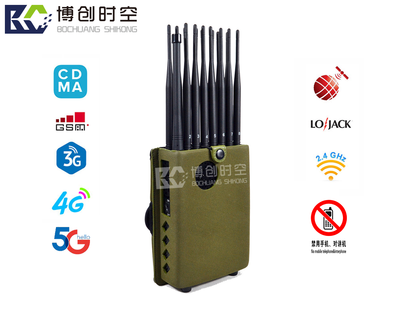 16 channel handheld GPS Signal Jammer 2.4g/5.8g/315m/433m/868mhz remote control signal jammer