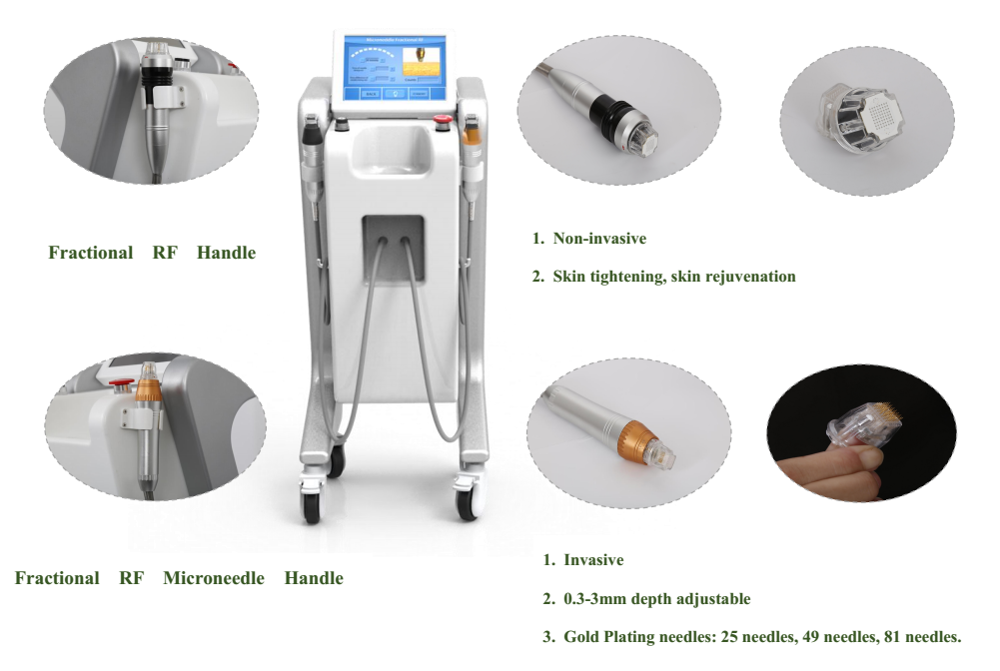 unique Golden Plating Microneedle Fractional RF Microneedle beauty Machine for ance wrinkle removal in usa
