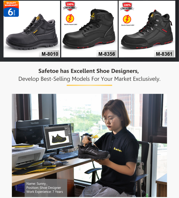 Brand SAFETOE Industrial Steel Toe Men and Women Safety Shoes With Steel Plate