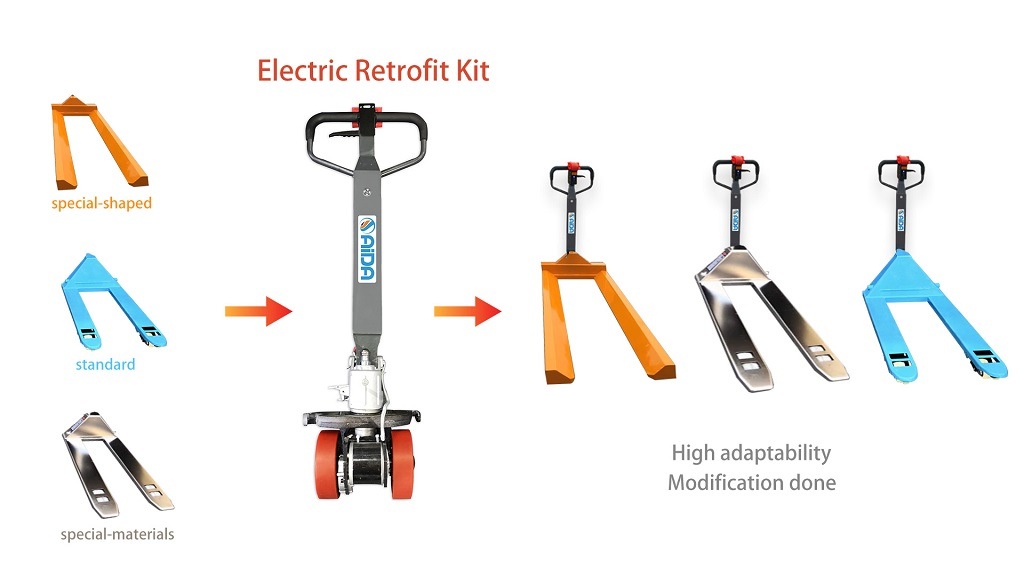 Upgrade Your Outdated Pallet Trucks or Platform Trucks with an Affordable Power Traction Handle Kit for Improved Performance