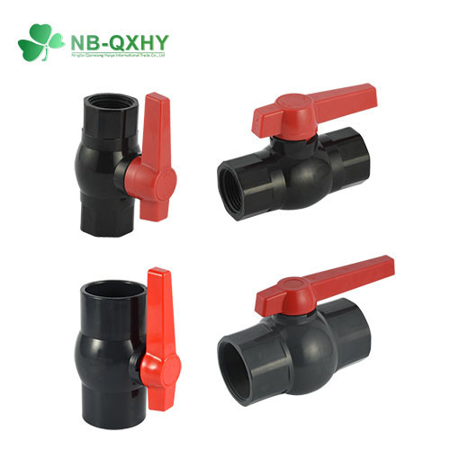 DIN Standard 1/2-1 Inch Black PVC Octagonal Ball Valve with Threaded UV Protection Hot Sales