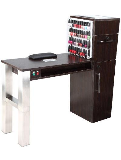 Mobile Salon Manicure Tables With Vent And Fan Wooden Manicure