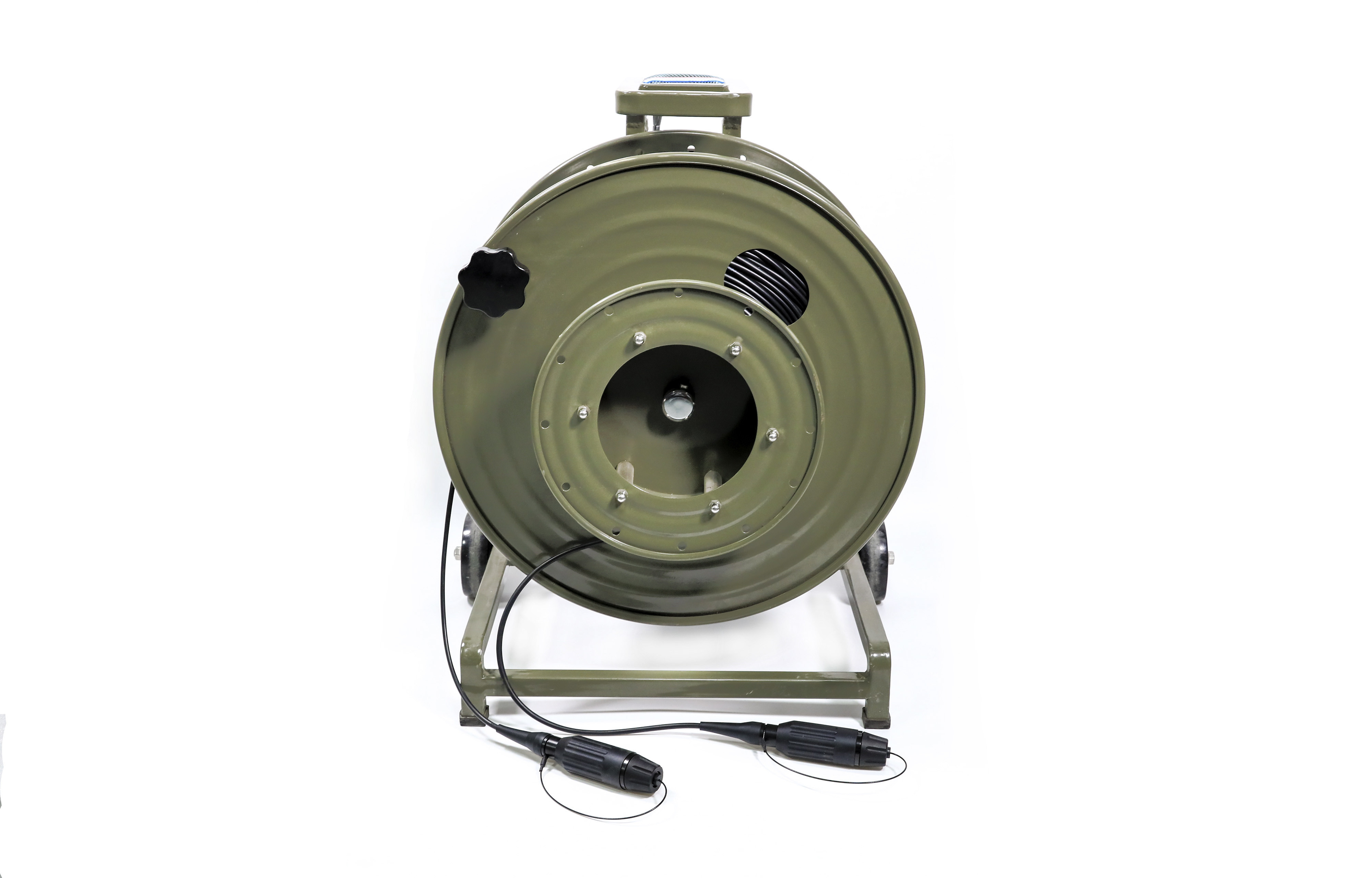 pl160785194 remark - Tactical fiber optic cable reel with expanded beam fiber connector