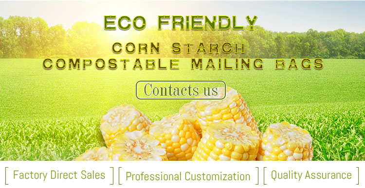 100% biodegradable compostable mailing bag custom corn starch packaging shipping bag