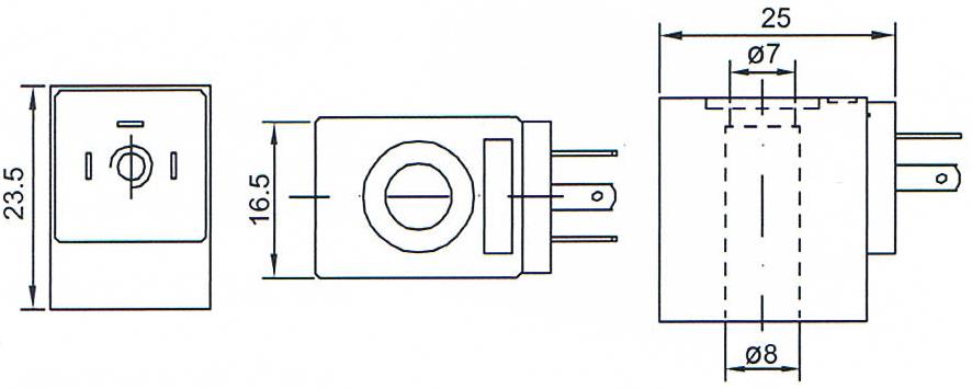 Dimension of 4V110 series pneumatic valve Solenoid Coil :