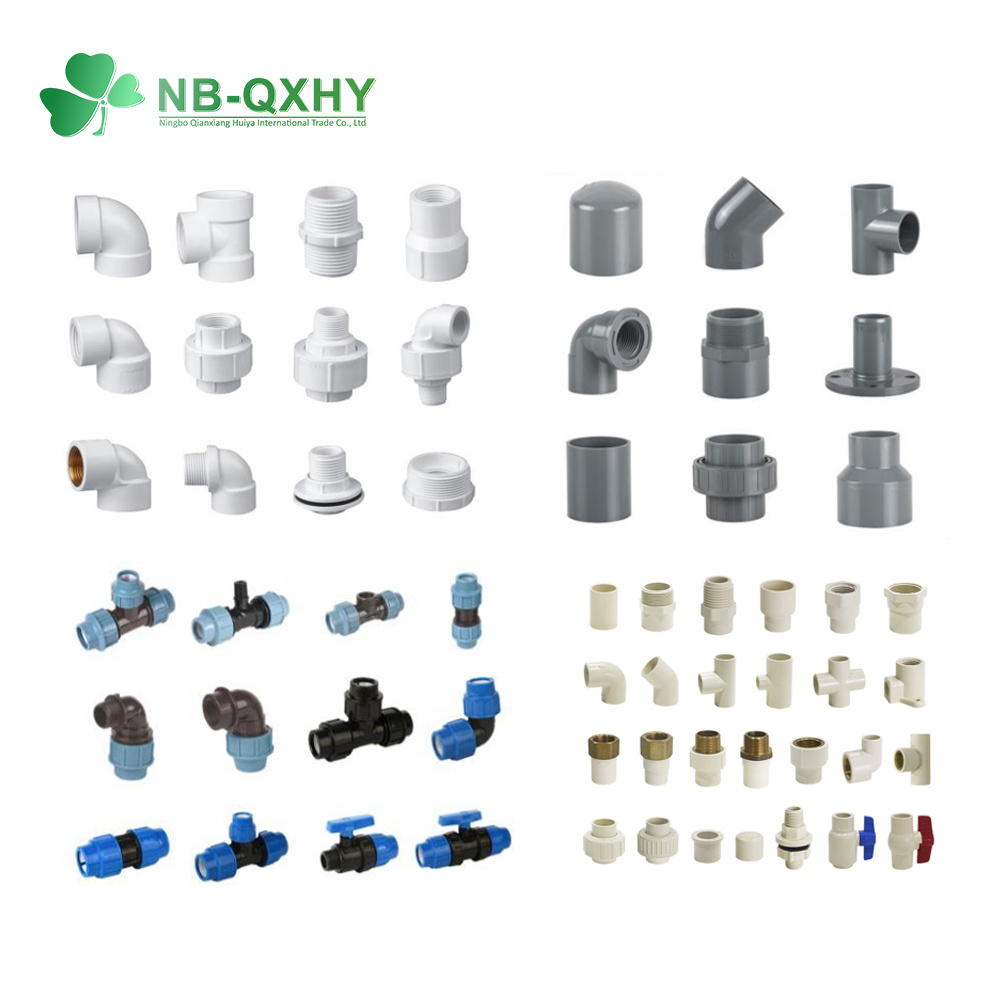 PP Compression Fittings Plastic PP Union PP Coupling 90 Degree Tee Fittings for Irrigation System