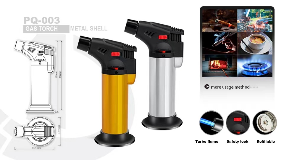 Safety Features Adjustable Windproof Butane Gas Micro Jet Torch Cigar Lighter