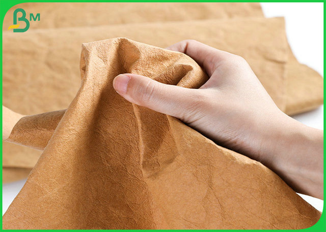 0.3mm 0.55mm Thickness Washable Kraft Fabric For Bags Making