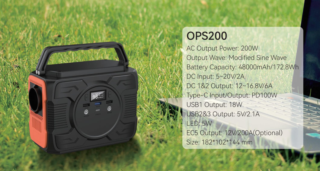 Low Discharge Rate 200W Multifunctional Portable Power Station Solar Generator