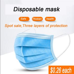 China Breathable High Quality Carbon Non-Woven 3 ply Disposable Face Mask Printed for Beauty Salon on sale 