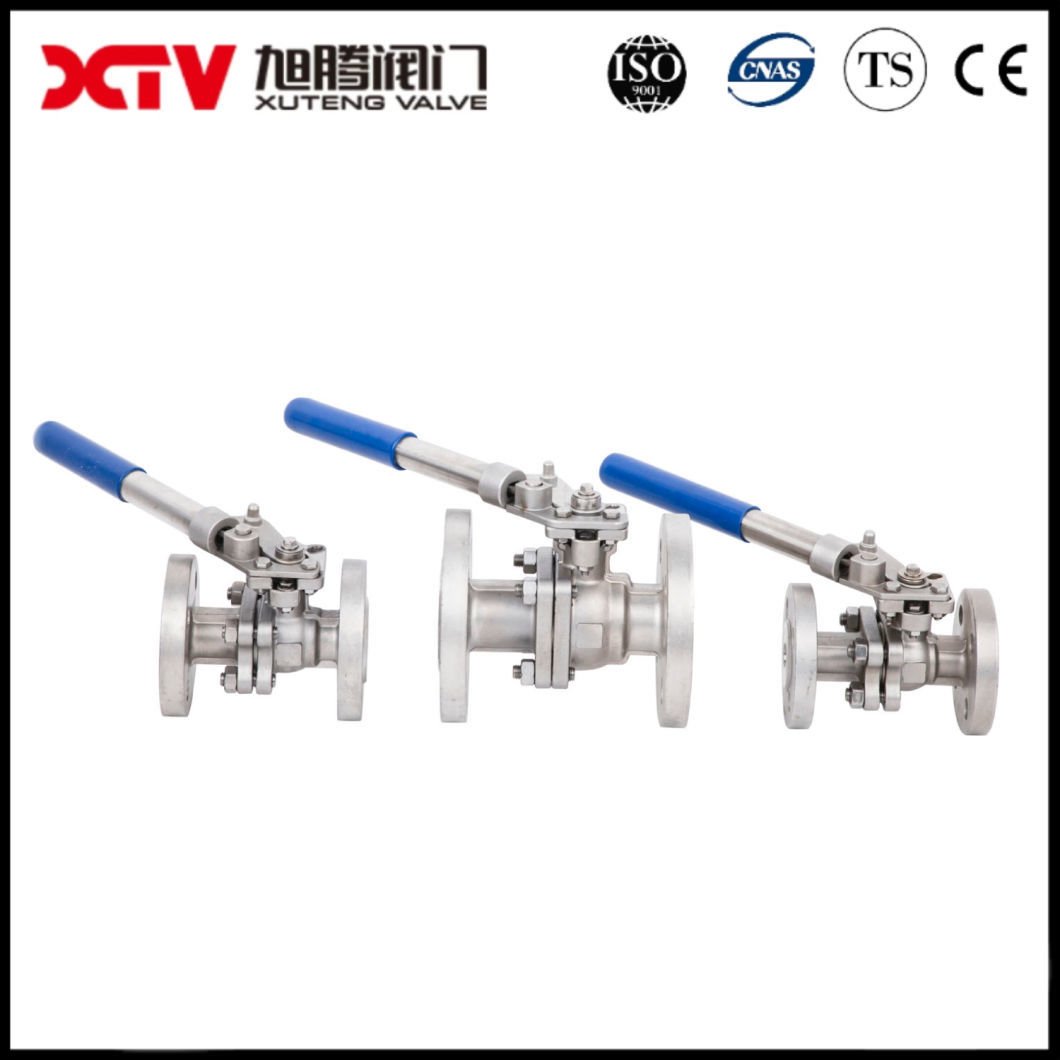 CE ISO Ts Stainless Steel Flanged Spring Return Handle 3PC Floating Ball Valve