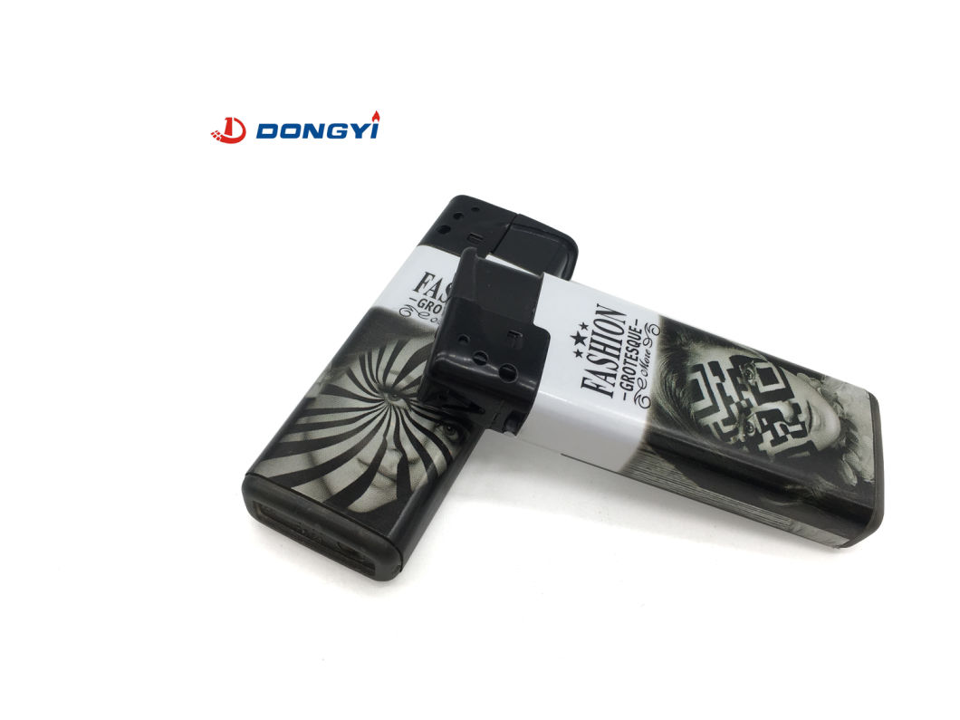Black and White Vintage Style Customized Colorful Label Fashionable Cigarette Lighter for European and American