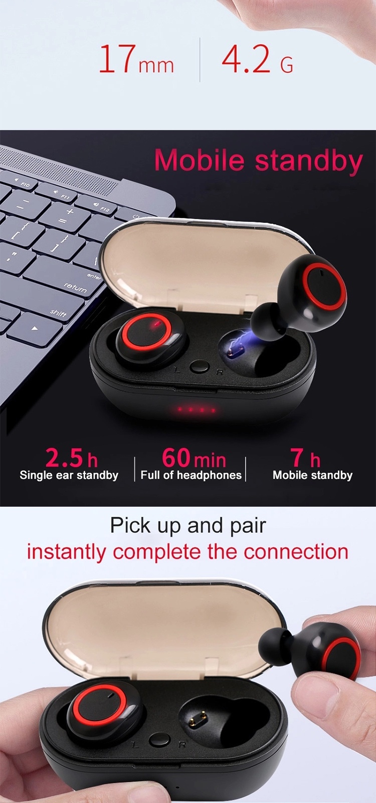 Amazon Supplier High Quality Noise Cancelling True Wireless Earbuds Sport Running Earphone