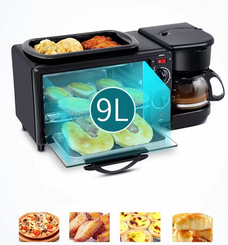 3-in-1 Breakfast Appliance with Oven and Coffee Espresso Maker
