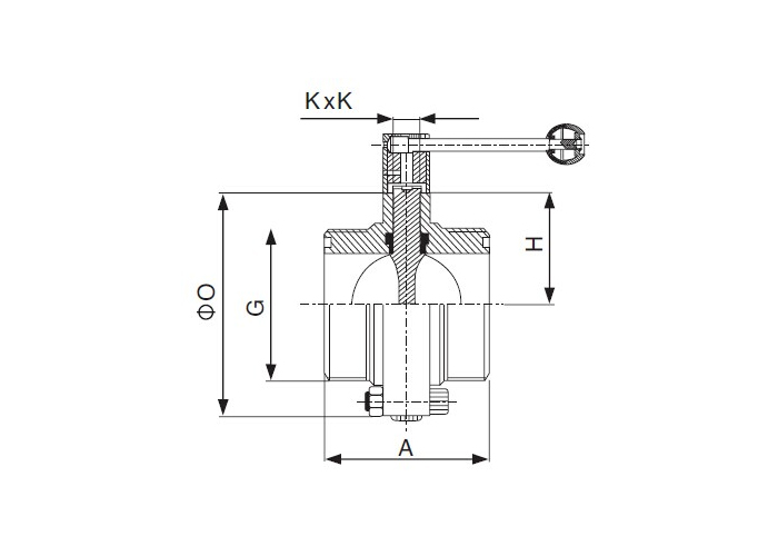  Dimension of Sanitary Threaded Butterfly Valve – DIN Series