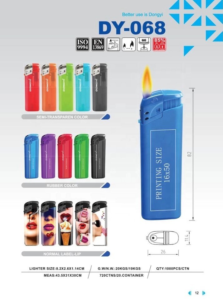 High Quality Cr Children Resistance Refillable Electronic Lighter with Sticker
