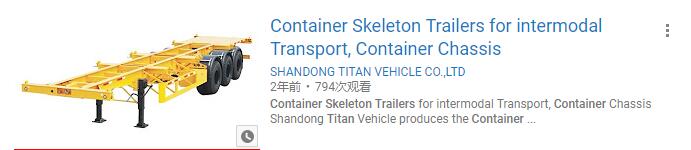 TITAN VEHICLE - iso container trailer chassis Single axle skeletal container truck trailer