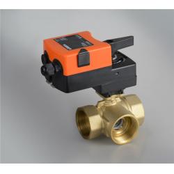 China 3 Way Mini Spring Return Motorized Brass Ball Valve for Automatic Control for sale