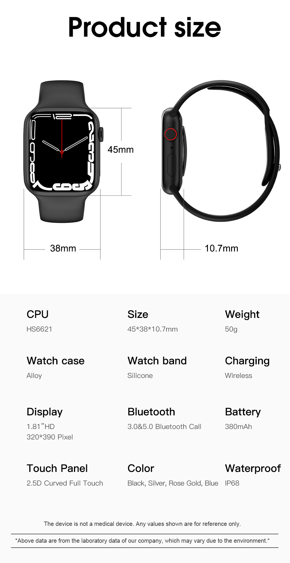 2021 New 1.75 Inch Display IP68 Waterproof Passlock BLE Call Heart Rate Monitoring Hl27PRO Smart Watch Specs