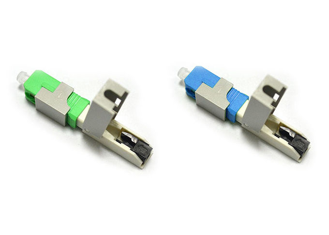 Clamshell / Screw Fiber Optic Fast Connector Green 55mm For FTTH Drop Cables
