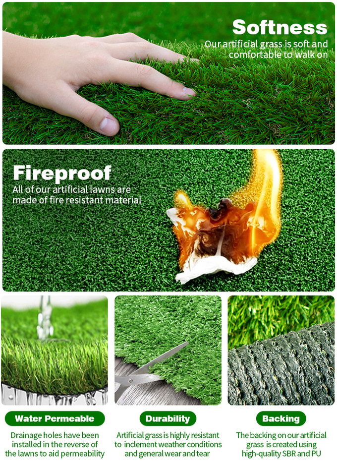 Artificial Synthetic Floor Grass and Turf for Stairway Decoration 7
