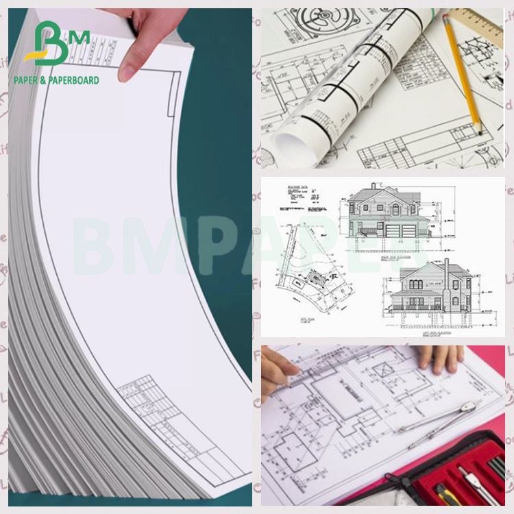 20lb Smooth Opaque White Bond Paper For Engineering CAD Drawing